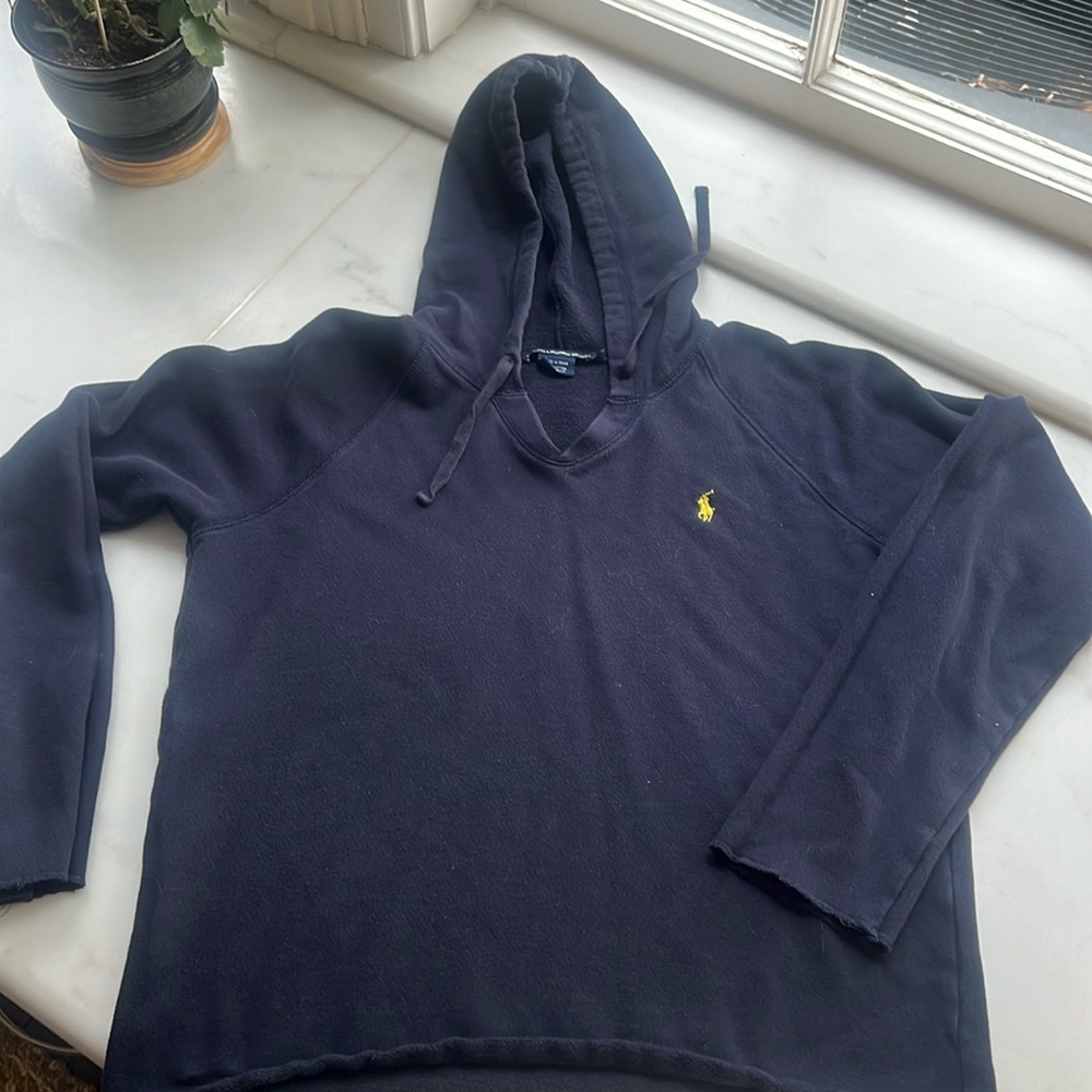 Polo navy hooded sweatshirt